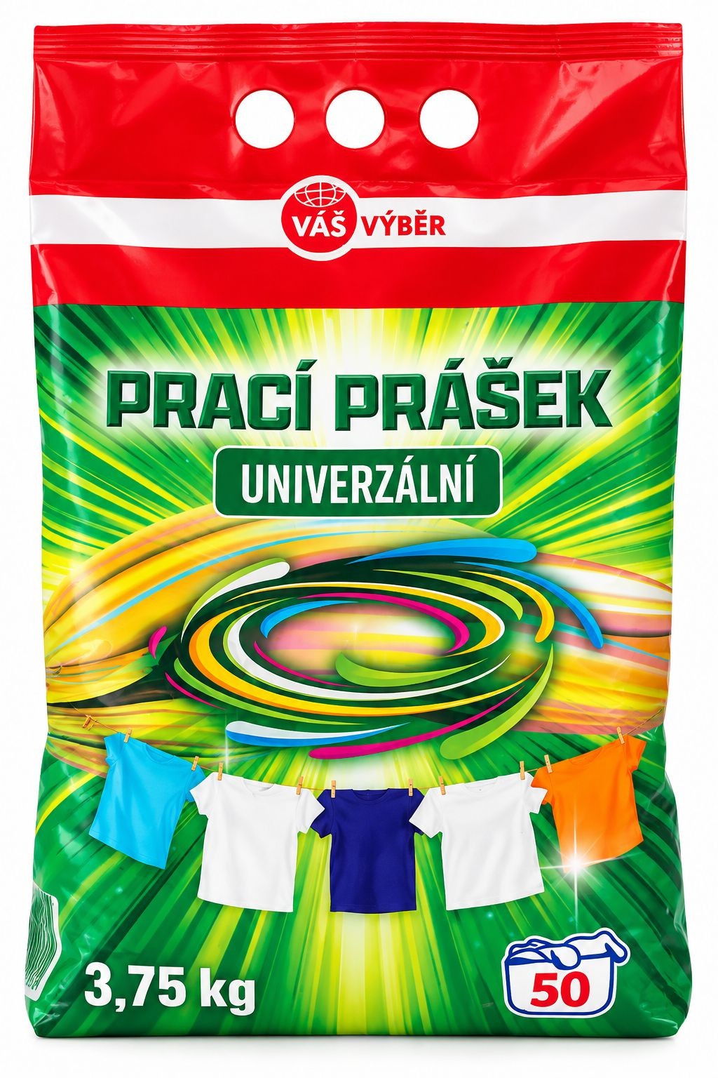 Drogerie a kosmetika - Váš Výběr prášek na praní Universal 3,75 kg 50 dávek