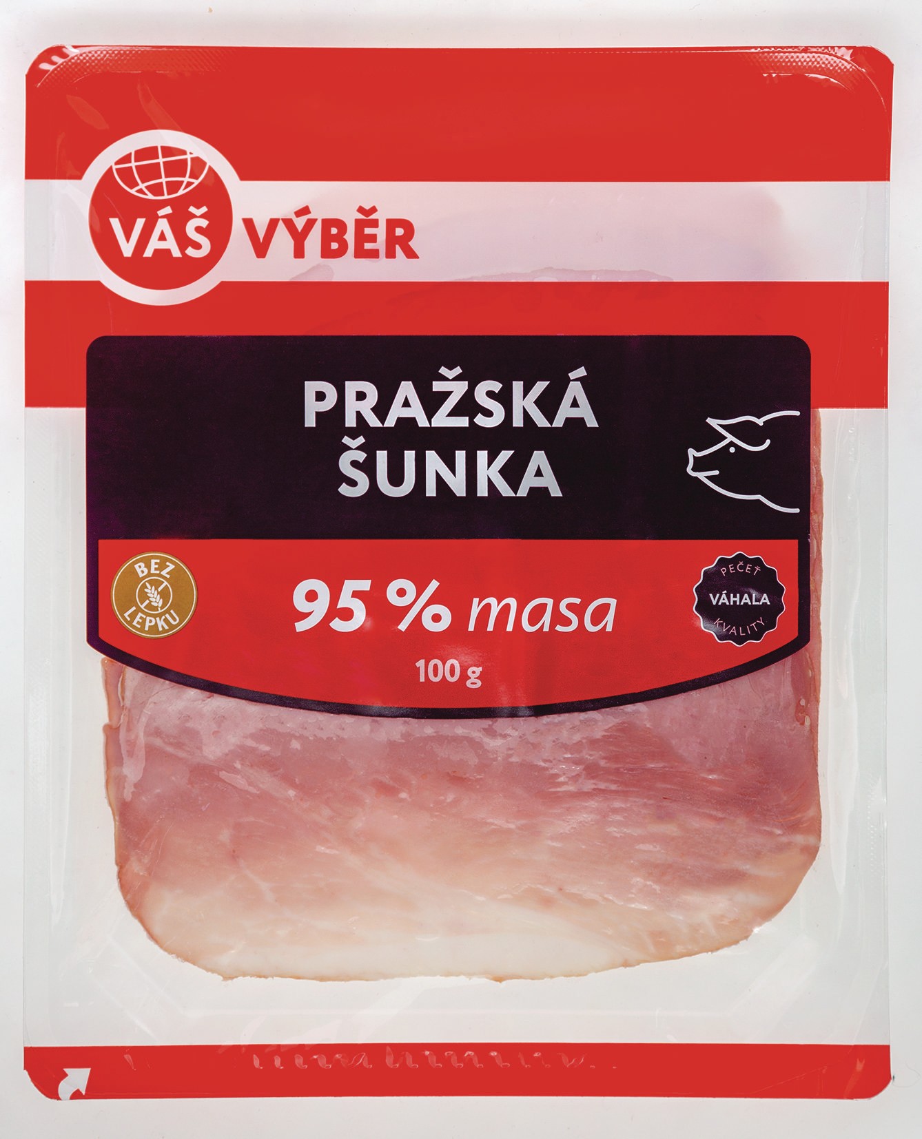 TOP produkty - Váš Výběr Pražská šunka nejvyšší jakosti 95 % 100g