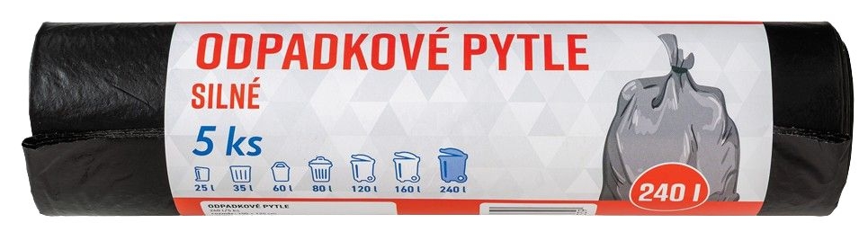 Domácnost a Zahrada - Váš Výběr Pytle na odpad silné černé 240l x 5ks