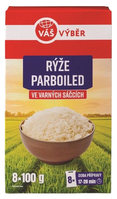 Trvanlivé potraviny - Váš Výběr rýže dlouhozrnná PB VS 8x100g