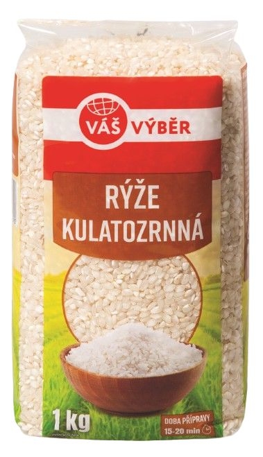 Trvanlivé potraviny - Váš Výběr Rýže kulatozrnná 1 kg