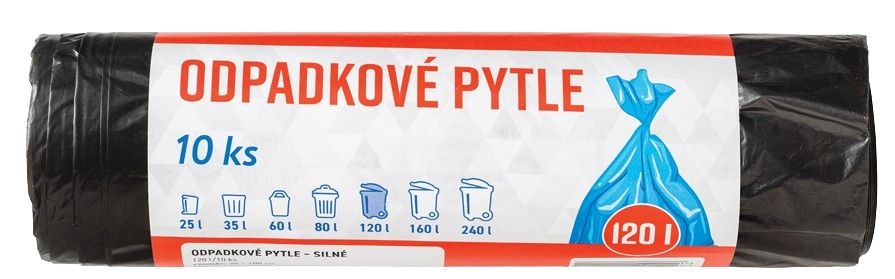 Domácnost a Zahrada - Váš Výběr Sáčky do odpadkových košů černé 120l x 10ks