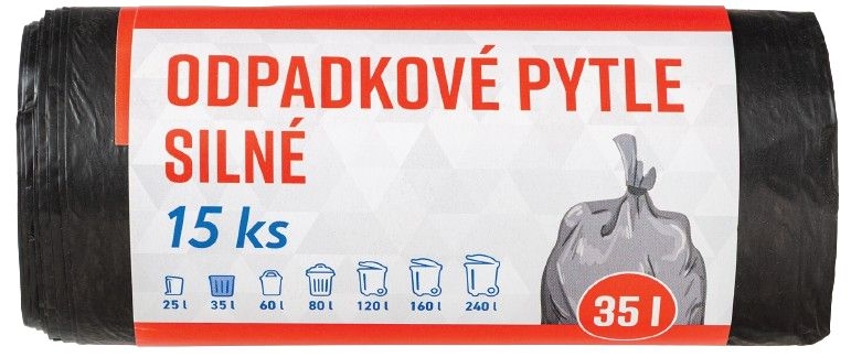 Domácnost a Zahrada - Váš Výběr Sáčky do odpadkových košů silné černé 35l x 15ks