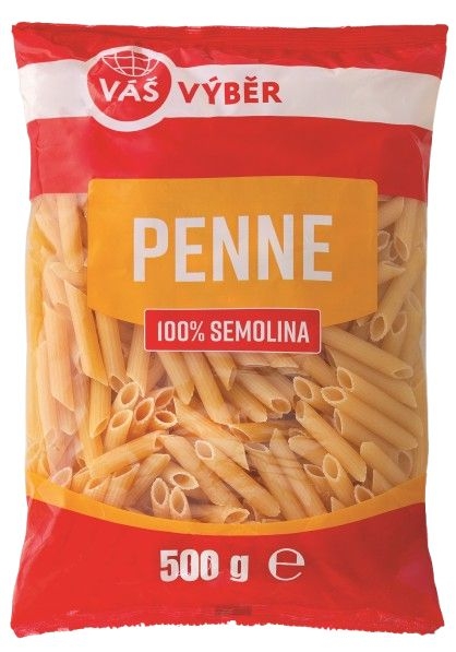 Trvanlivé potraviny - Váš Výběr Semolinové penne 500 g