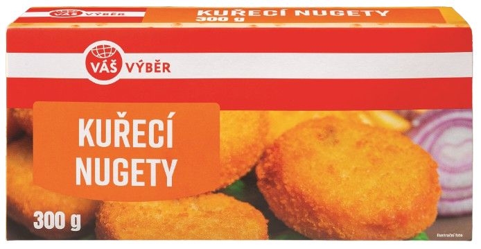 Mražené potraviny - Váš Výběr Smažené kuřecí nugety mražené 300 g