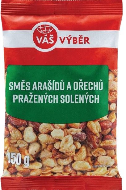 Trvanlivé potraviny - Váš Výběr Směs ořechů pražených solených 150g