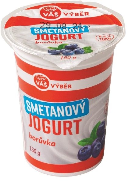 Mléčné a chlazené - Váš Výběr Smetanový jogurt borůvka 8,4% 150 g