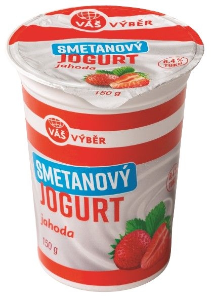 Mléčné a chlazené - Váš Výběr Smetanový jogurt jahoda 8,4% 150 g