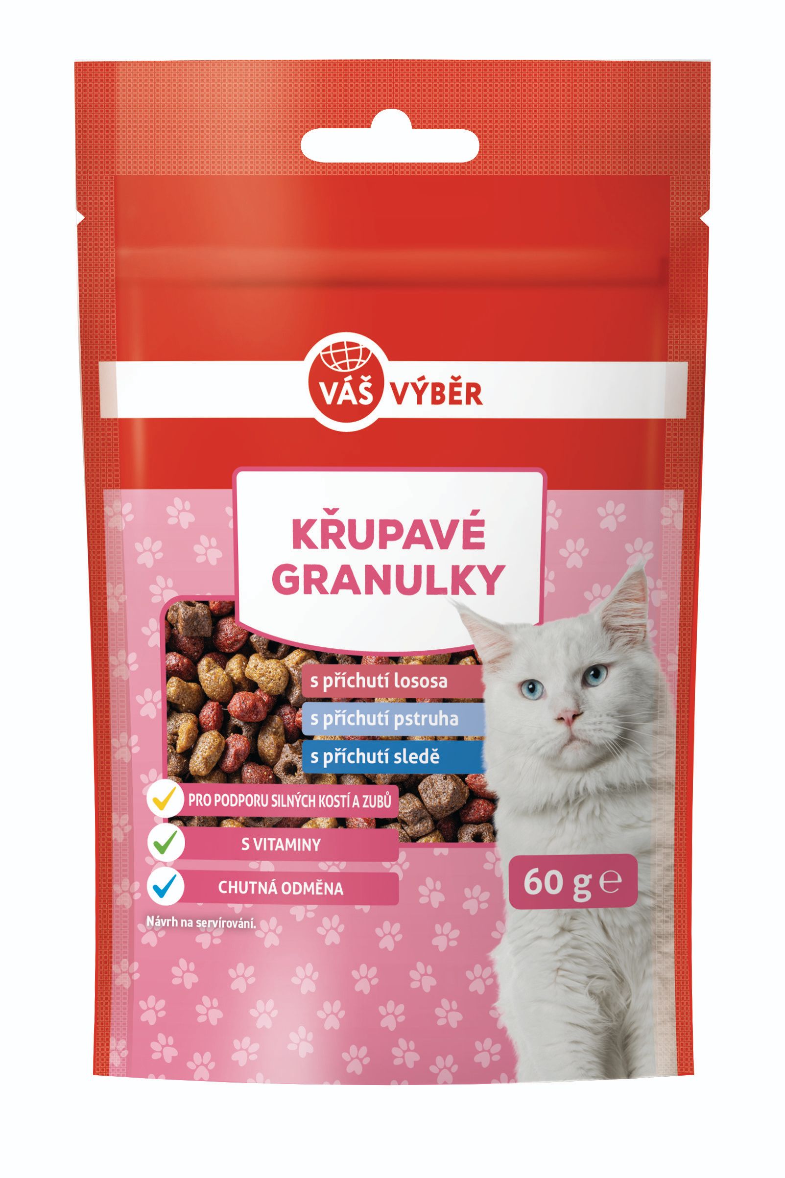 Svět zvířat - Váš výběr snack kočka rybí granulky 60g