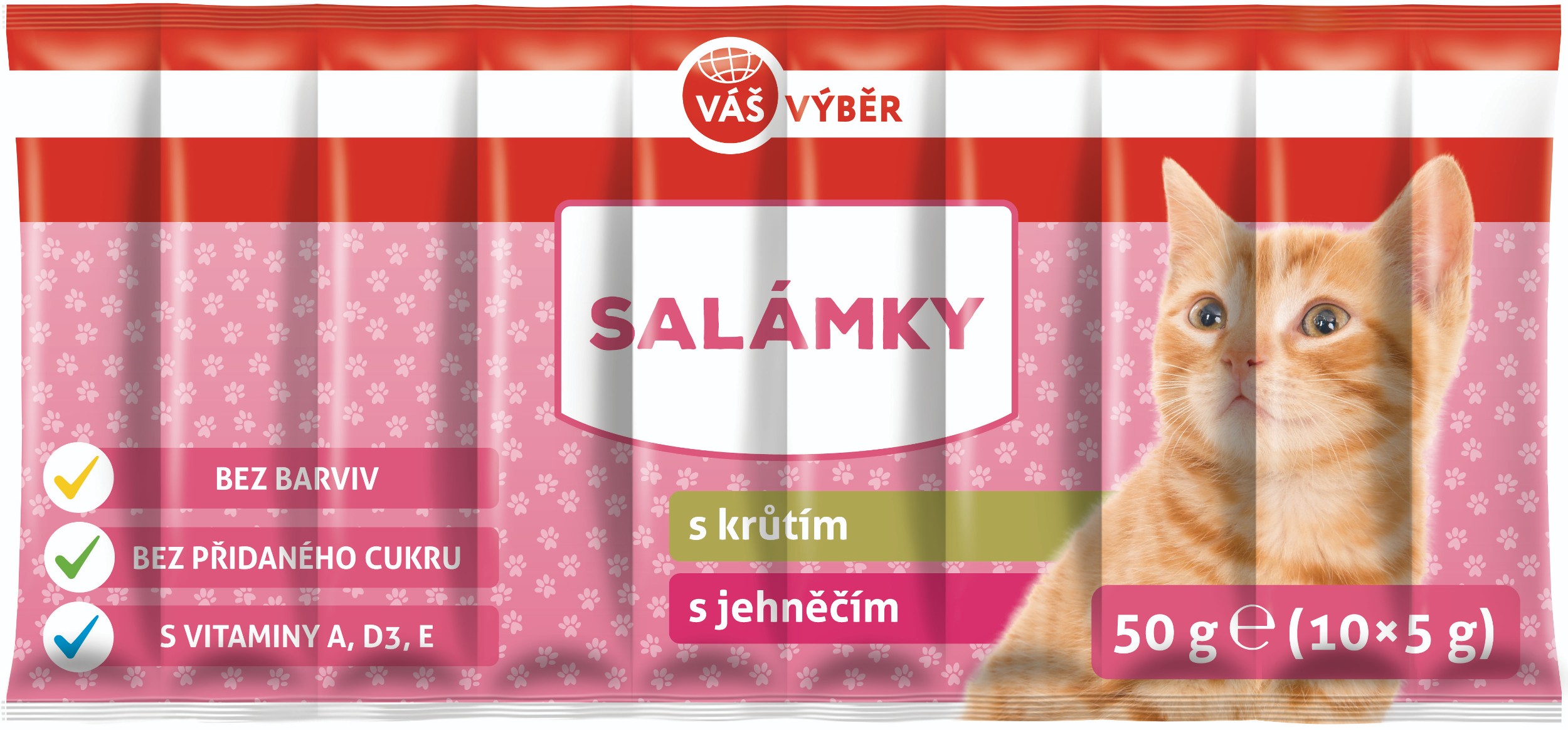 Svět zvířat - Váš výběr snack kočka tyčinky krůtí, jehně 50g