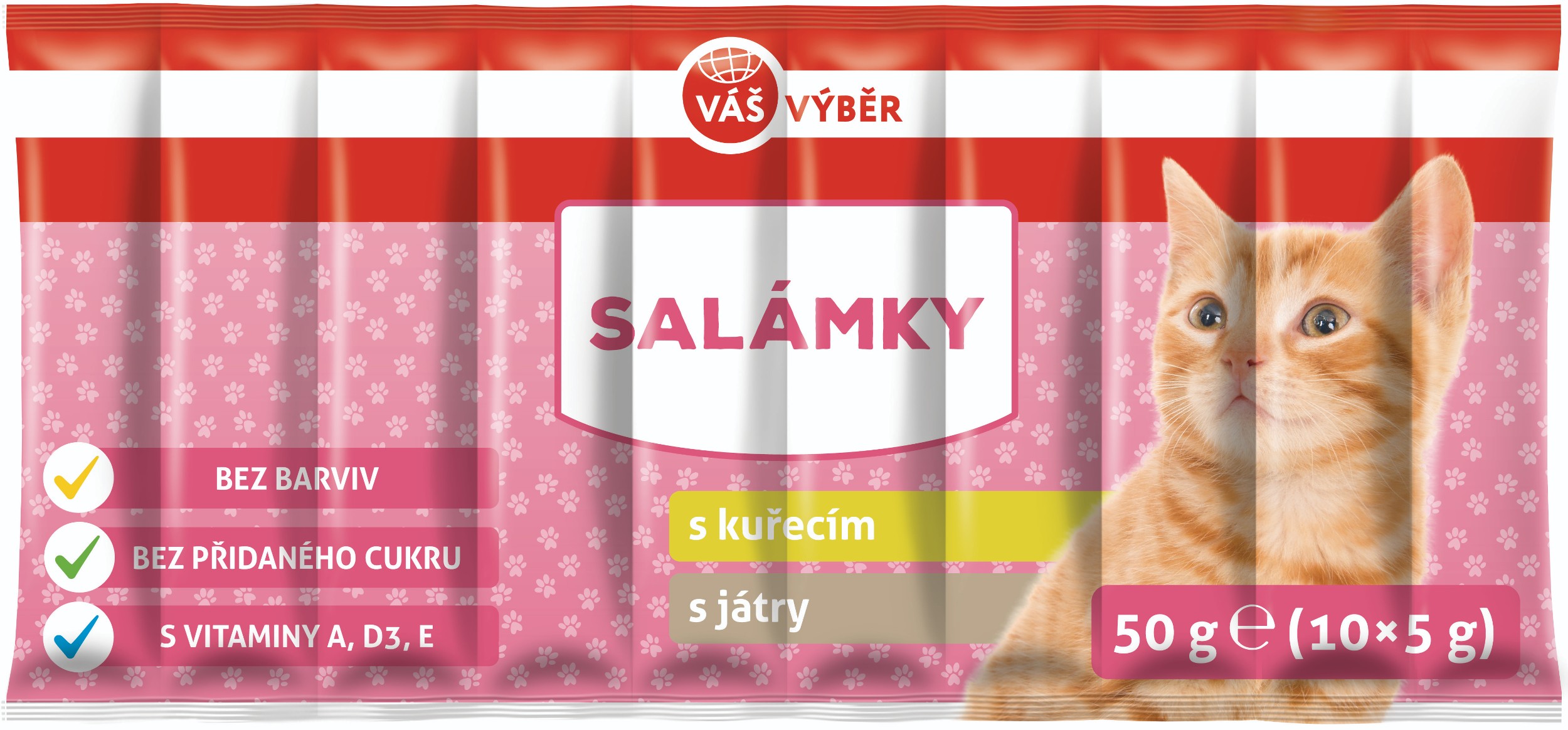 Svět zvířat - Váš výběr snack kočka tyčinky kuřecí,játra 50g