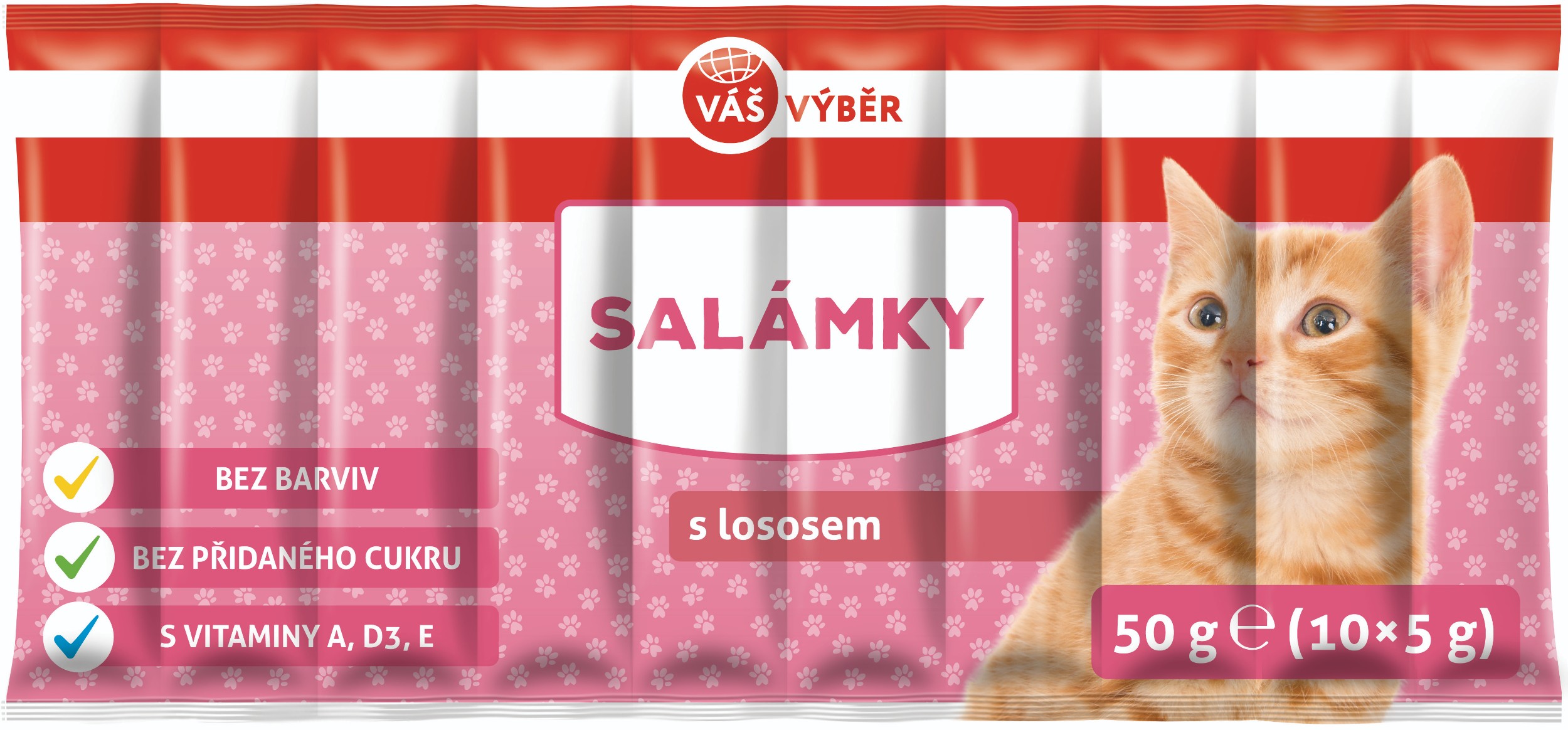 Svět zvířat - Váš výběr snack kočka tyčinky losos 50g
