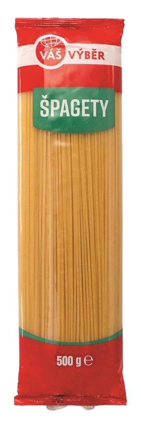 Trvanlivé potraviny - Váš Výběr Špagety bezvaječné 500g