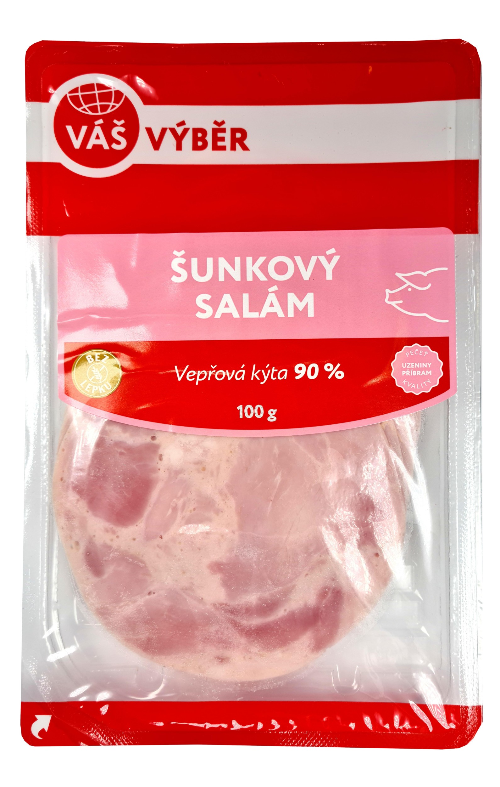 TOP produkty - Váš Výběr Šunkový salám krájený 90 % 100g