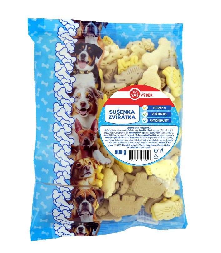 Svět zvířat - Váš Výběr Sušenka pro psy Zvířátka 400g