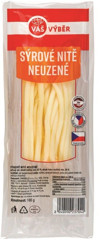 Mléčné a chlazené - Váš výběr sýrové nitě neuzené 100 g