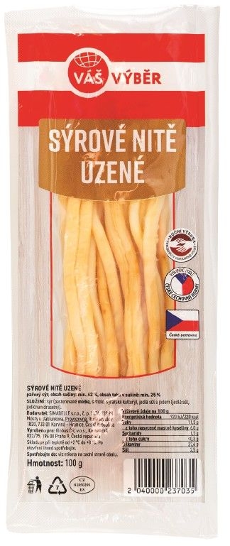 Mléčné a chlazené - Váš výběr sýrové nitě uzené 100 g