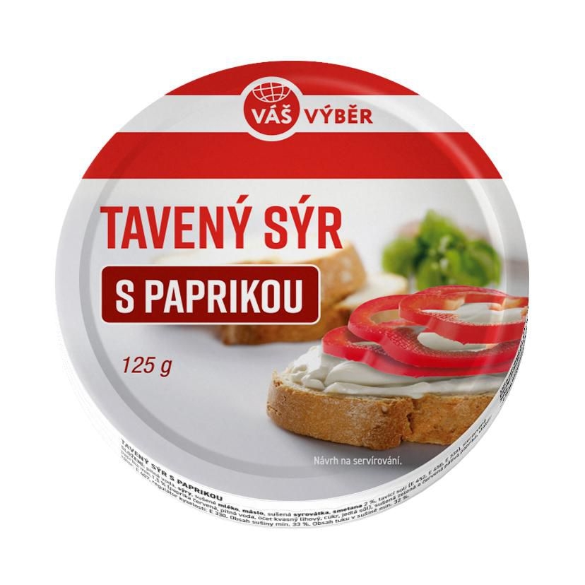 Mléčné a chlazené - Váš Výběr Tavený sýr s paprikou 125 g