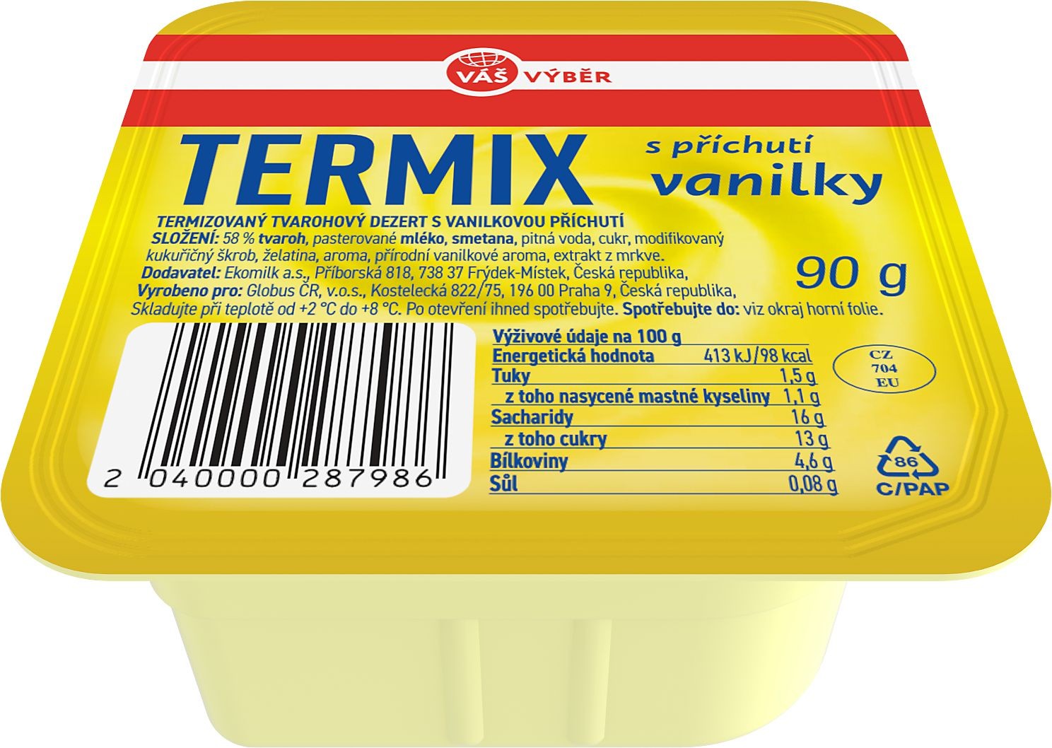 Mléčné a chlazené - Váš Výběr Termix s příchutí vanilky 90g