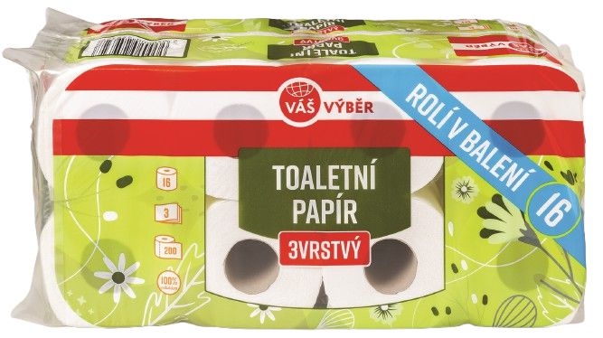 Drogerie a kosmetika - Váš Výběr Toaletní papír 3 vrstvý 16 rolí