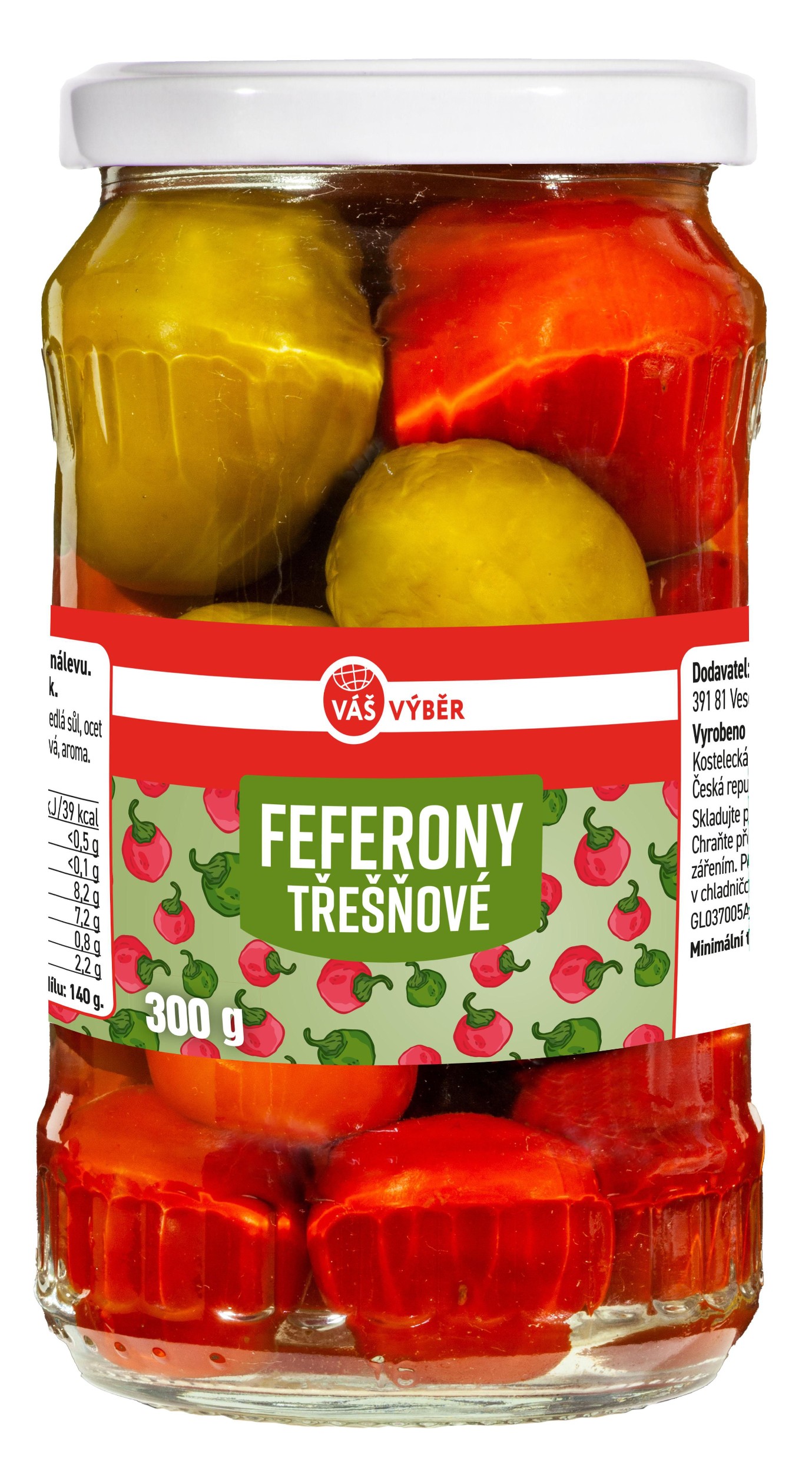 Trvanlivé potraviny - Váš Výběr Třešňové feferony 300g