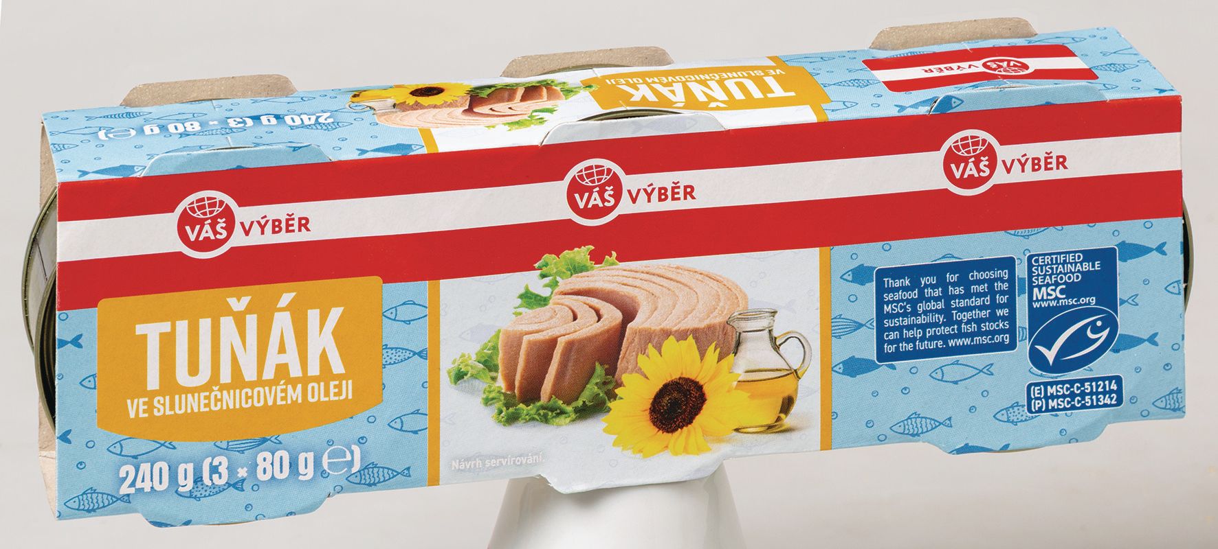 Váš Výběr Tuňák ve slunečnicovém oleji MSC 3 x 80 g-0
