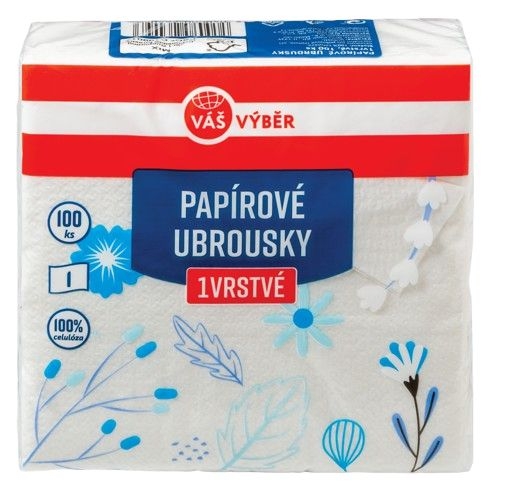 Domácnost a Zahrada - Váš Výběr Ubrousky bílé, 100 ks