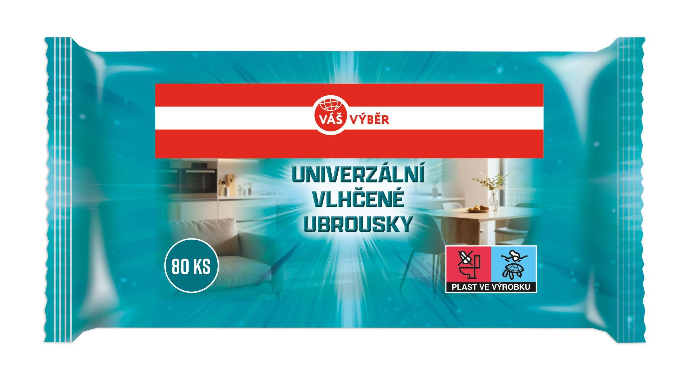 Drogerie a kosmetika - Váš Výběr vlhčené ubrousky univerzální 80 ks