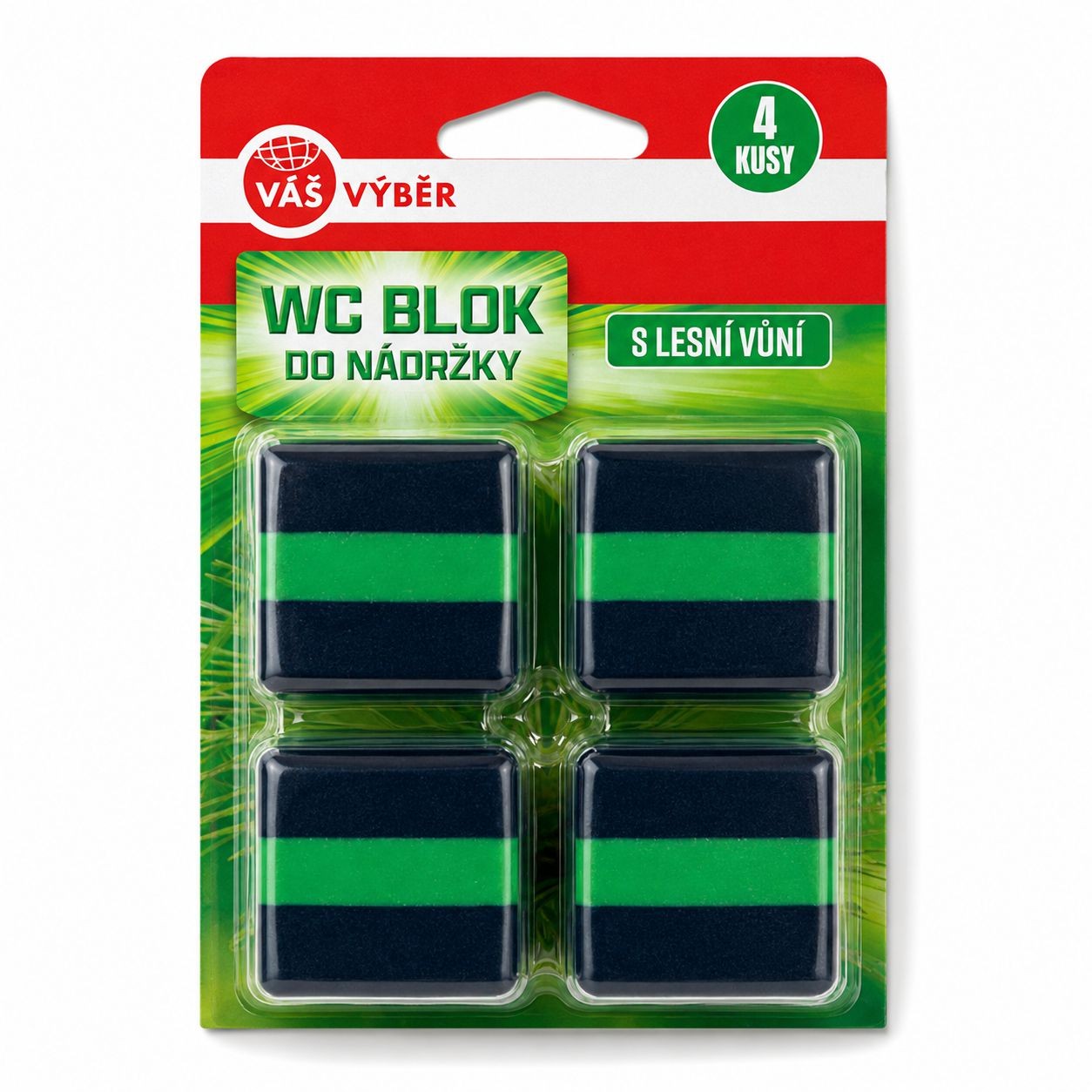 Drogerie a kosmetika - Váš Výběr WC bloky do splachovače lesní vůně 4x 50g