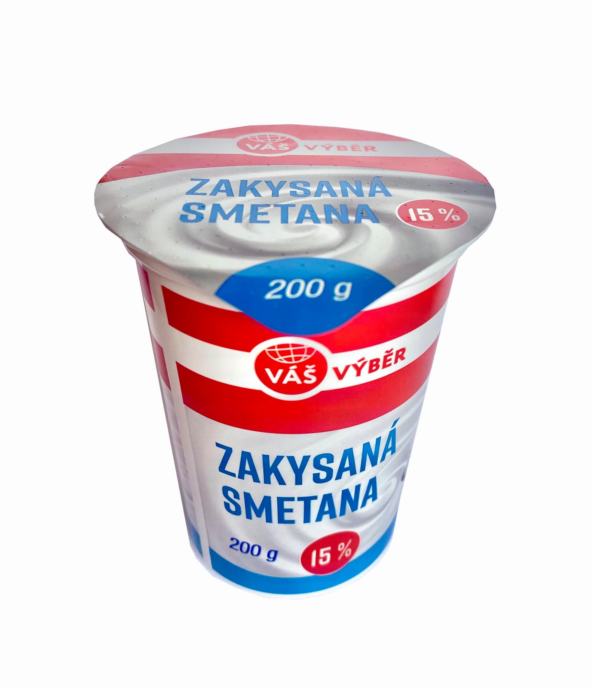 Mléčné a chlazené - Váš výběr Zakysaná smetana 15% 200g