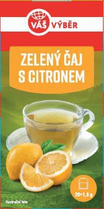 Nápoje - Váš Výběr Zelený čaj s citronem 30g