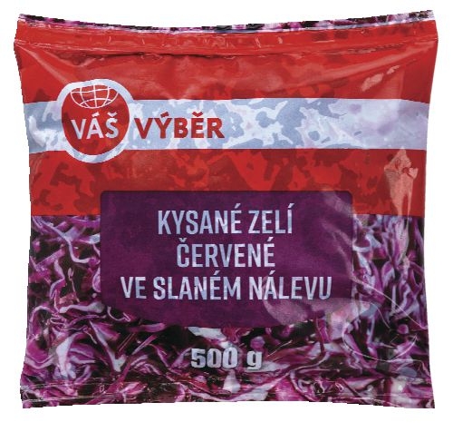 Trvanlivé potraviny - Váš Výběr Zelí kysané červené 500g