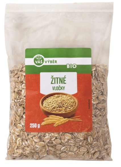 Trvanlivé potraviny - Váš Výběr Žitné vločky BIO 250 g