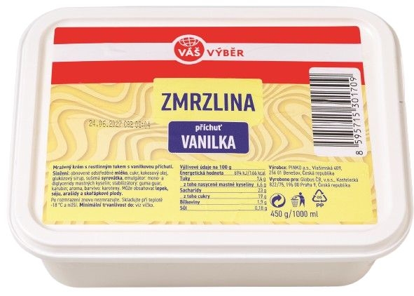 Mražené potraviny - Váš Výběr - Zmrzlina příchuť Vanilka 1000 ml