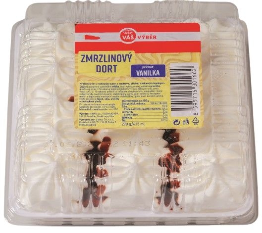 Mražené potraviny - Váš Výběr Zmrzlinový dort příchuť Vanilka 615 ml
