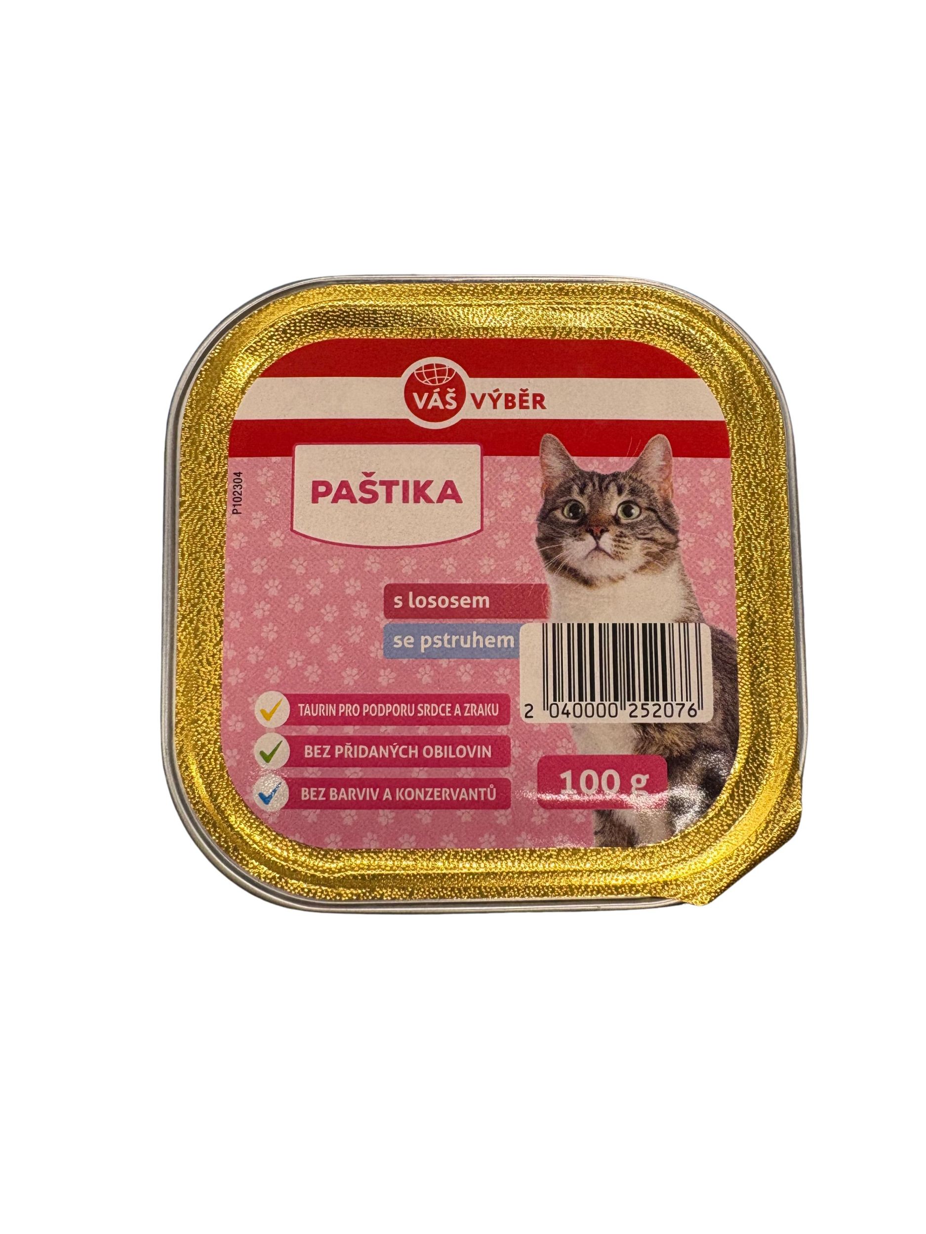 Svět zvířat - Váš VýběrPaštika s lososem & pstruhem pamlsek pro kočky 100 g