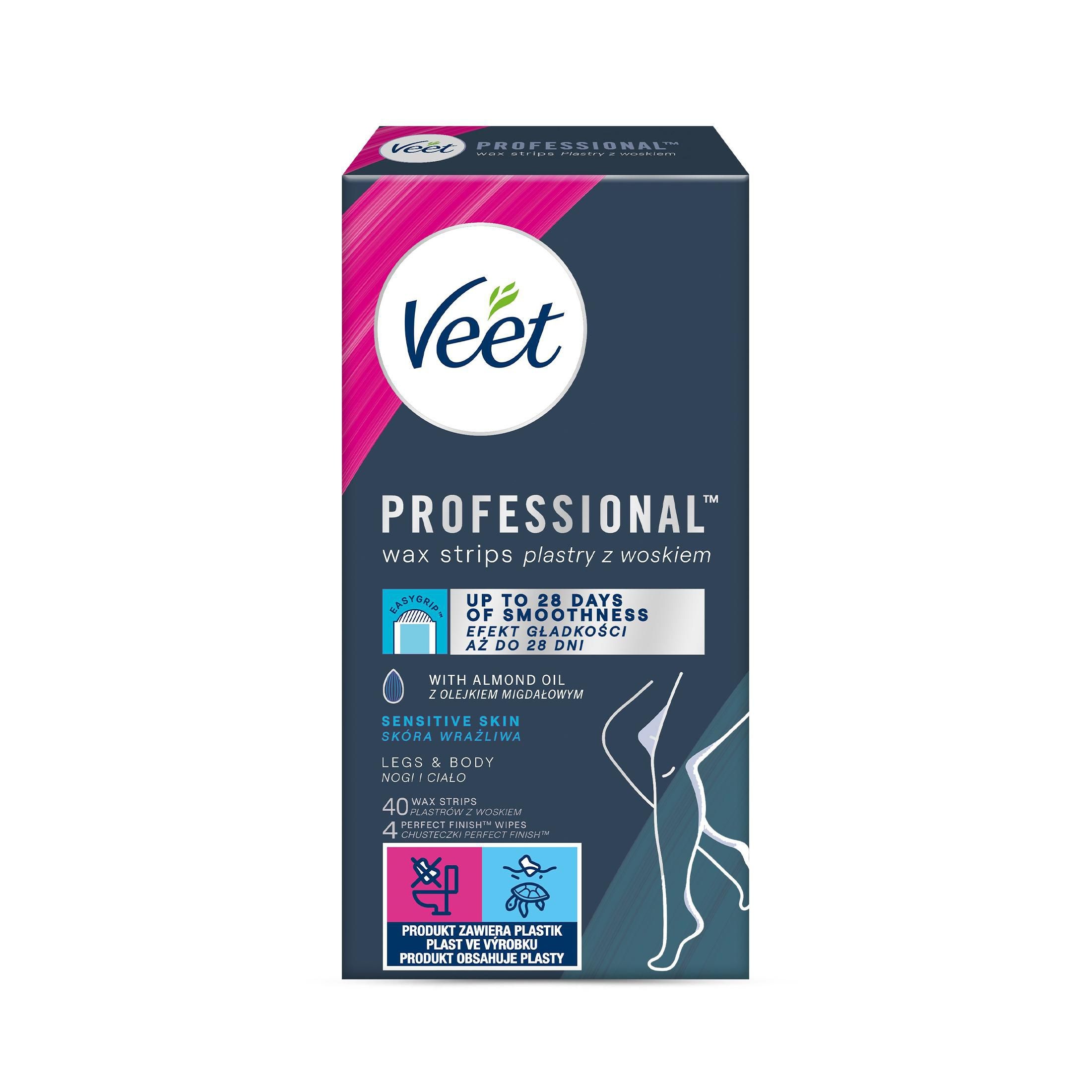 Drogerie a kosmetika - Veet Professional Studené vosk. pásky pro citlivou pokožku 40 ks
