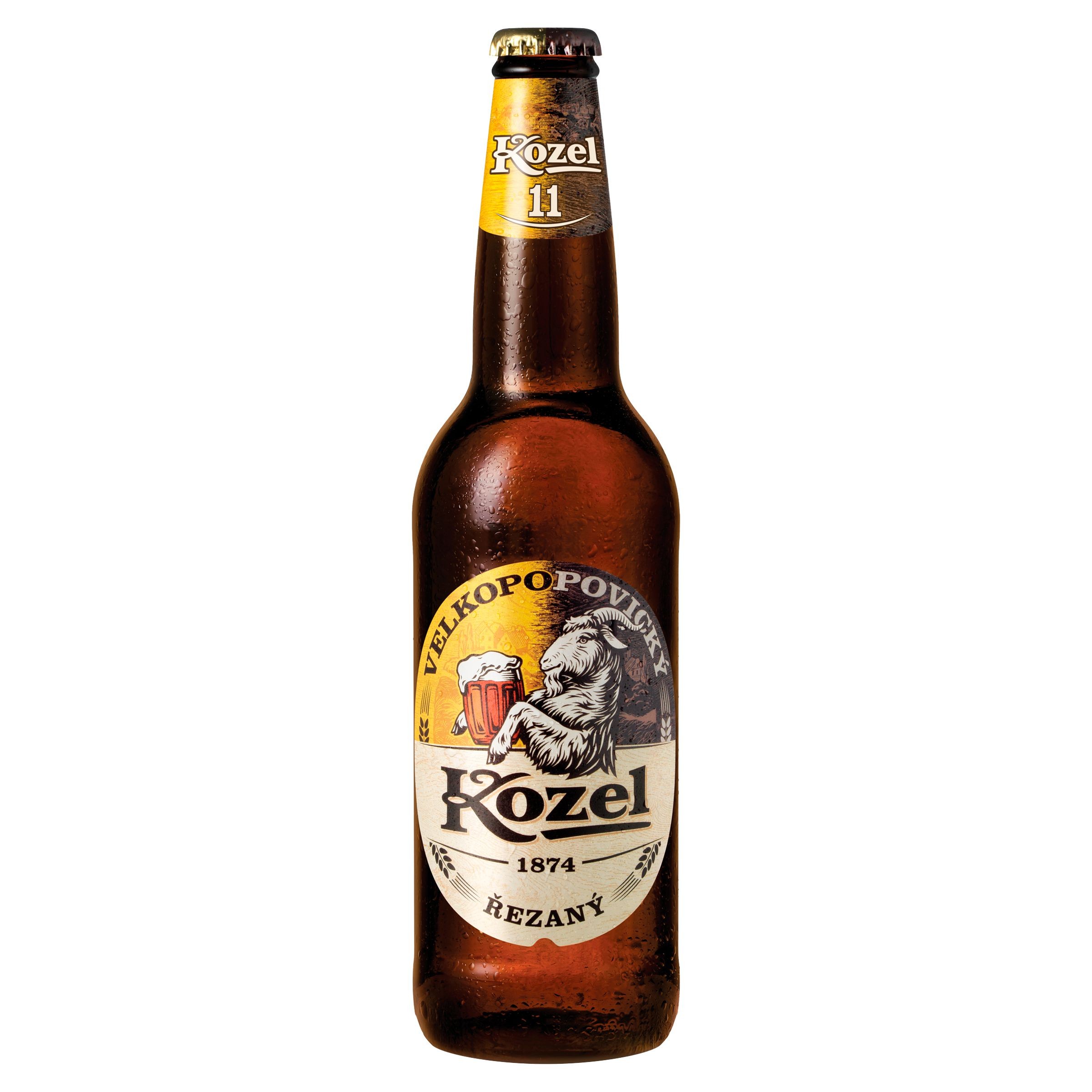 Nápoje - Velkopopovický Kozel 11° ležák řezaný pivo 0,5 l