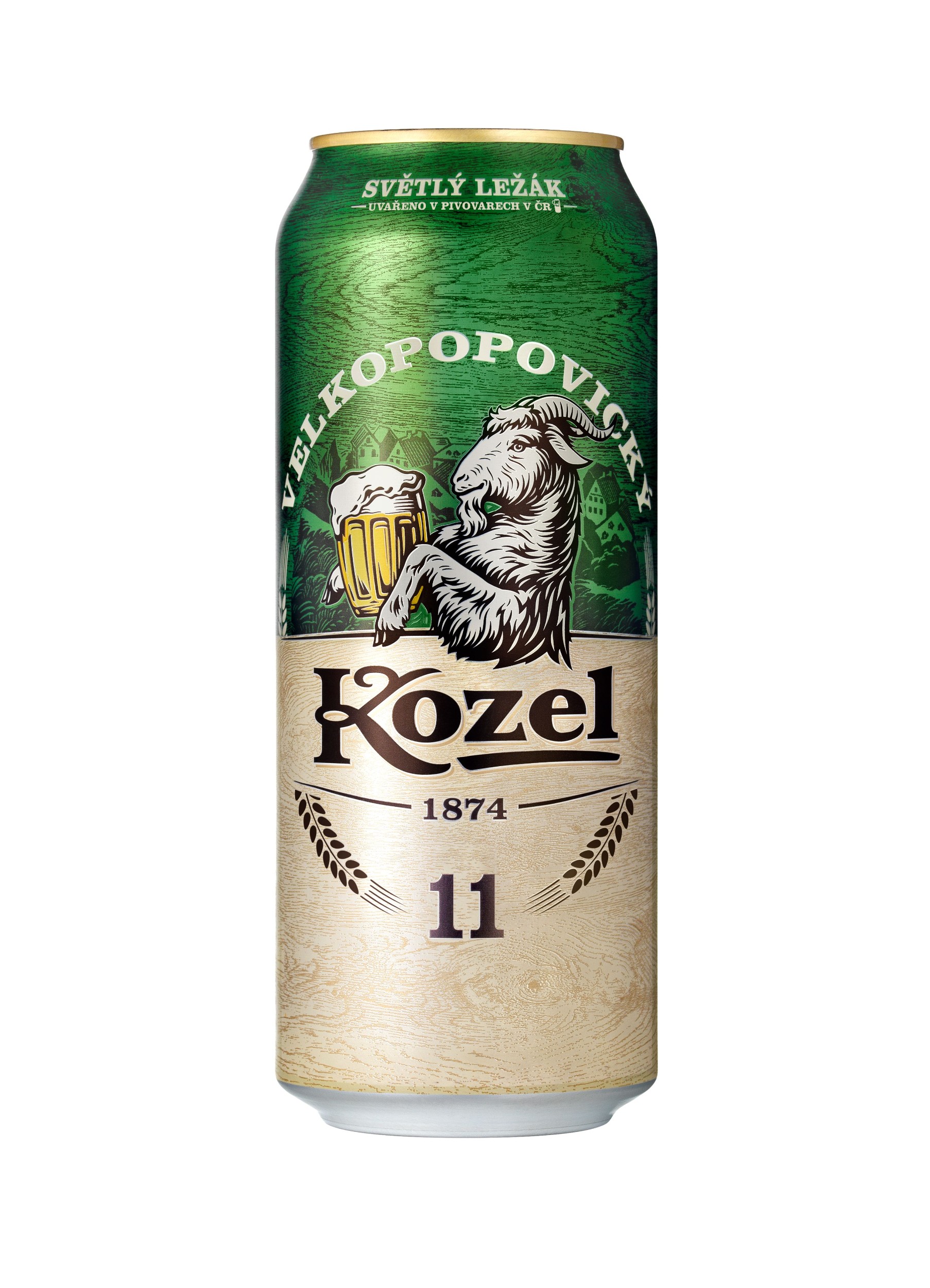 Nápoje - Velkopopovický Kozel 11° pivo ležák světlý plech 0,5 l