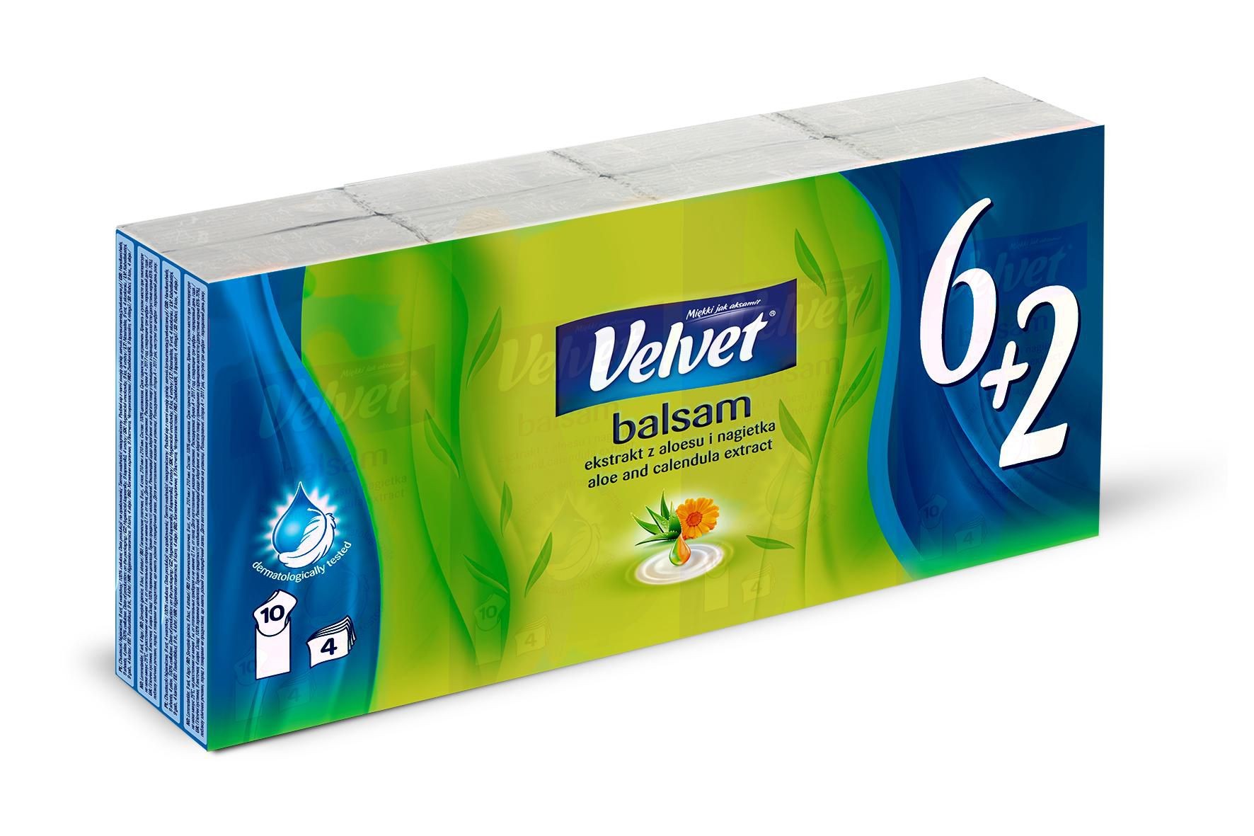 Drogerie a kosmetika - Velvet Balsam Kapesníky 4vrstvé 8x10 80ks