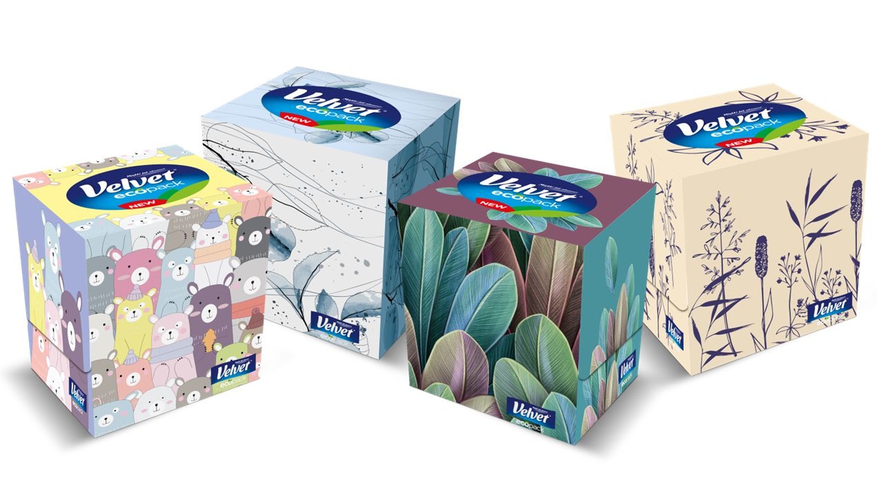 Drogerie a kosmetika - Velvet Cube Papírové kapesníky 3vrstvé, 56ks