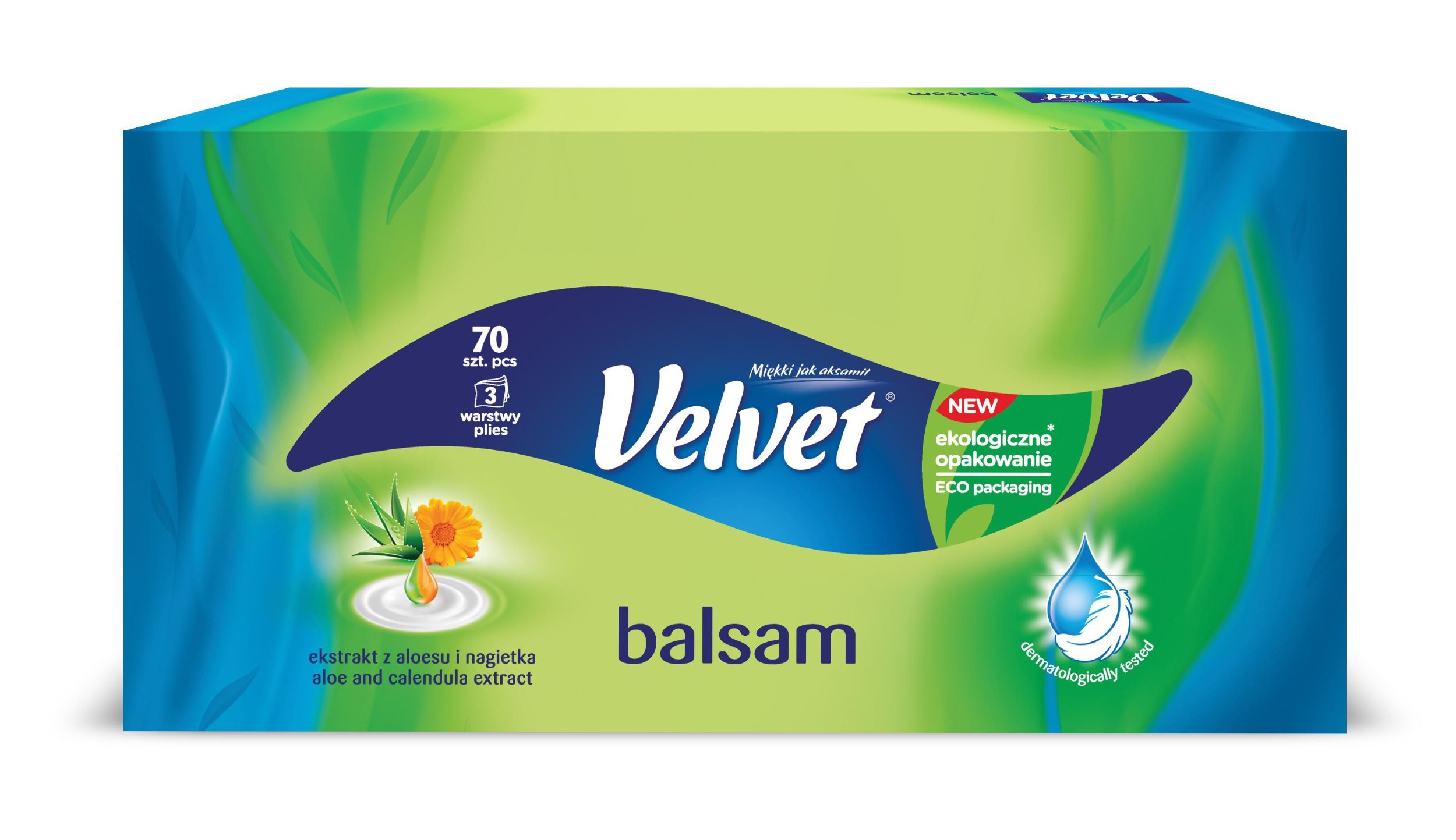 Drogerie a kosmetika - Velvet Kapesníky Balsam Box 70 ks