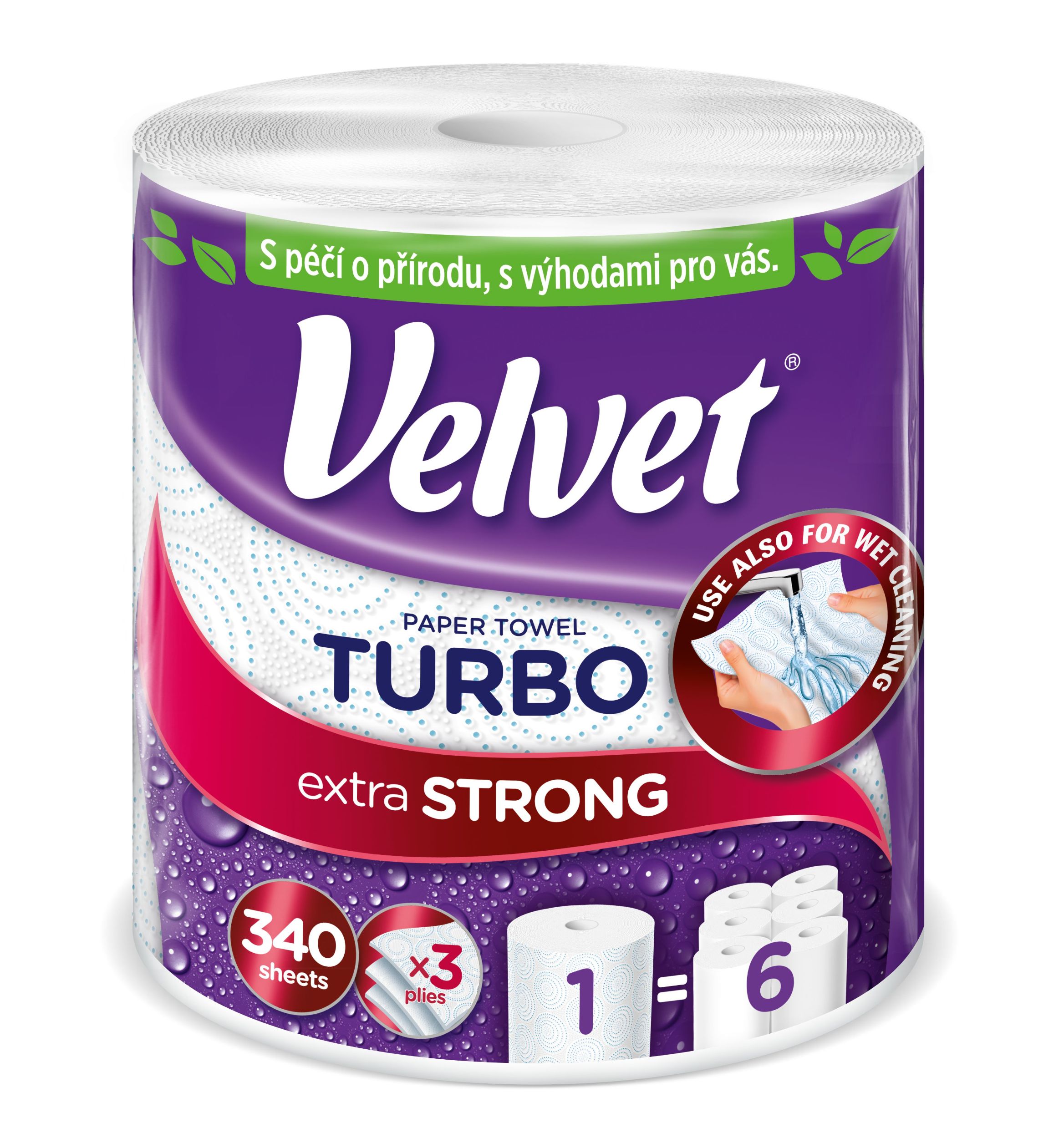 Drogerie a kosmetika - Velvet Kuchyňská utěrka 3 vrstvé 1 ks