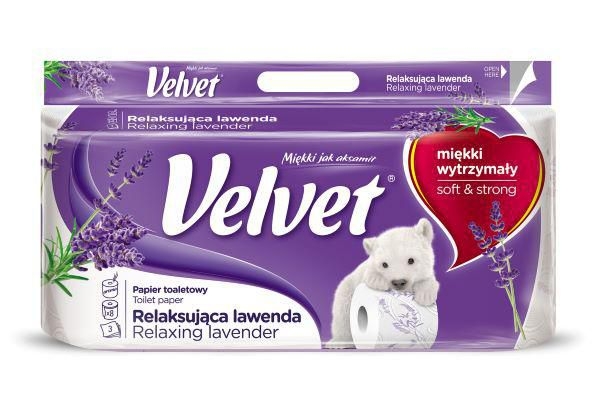 Drogerie a kosmetika - Velvet toaletní papír Relaxing Lavender 8x150 3vrstvý 8KS