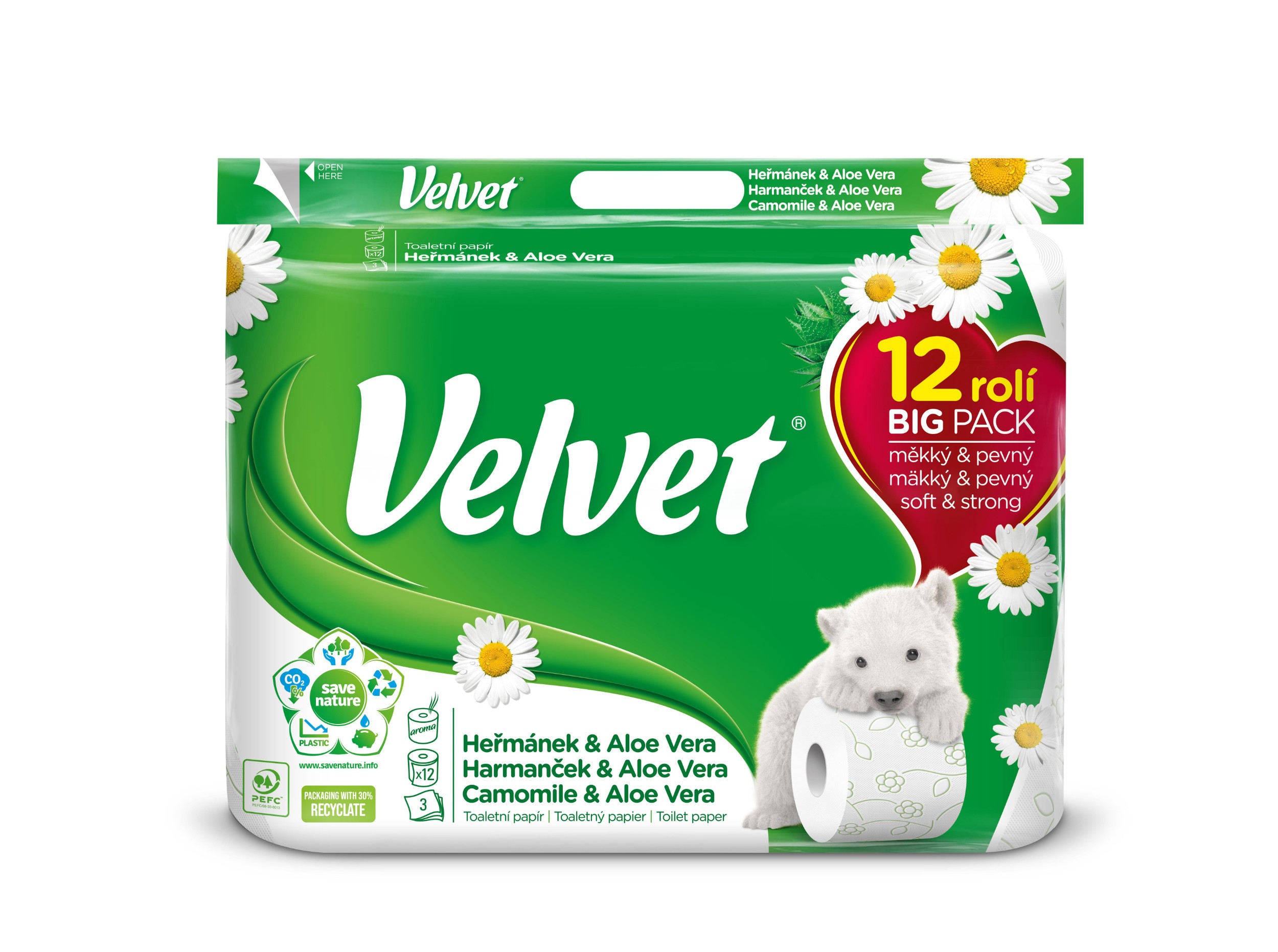 Drogerie a kosmetika - VELVET TP Heřmánek 3VRSTVÝ 12KS