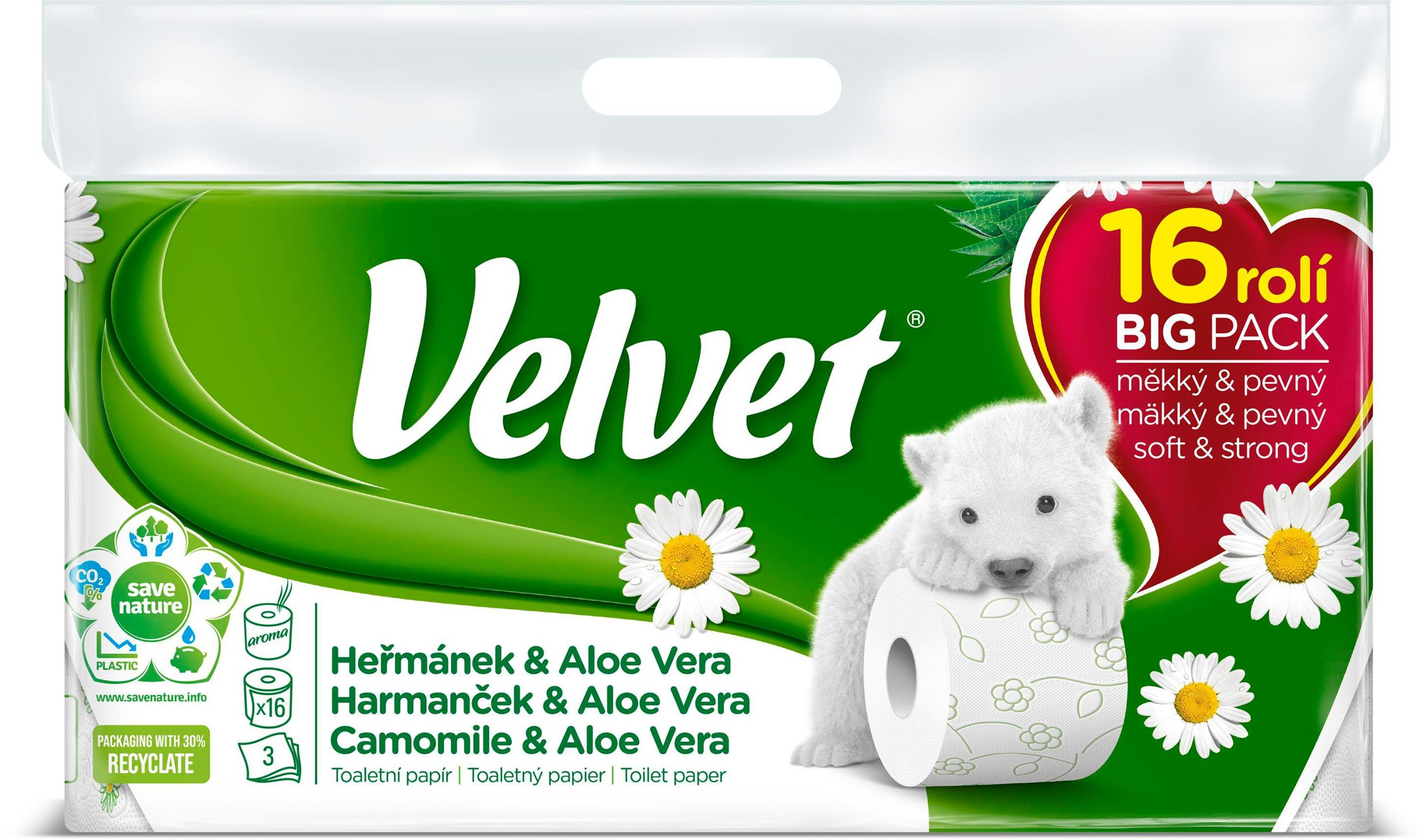 Drogerie a kosmetika - Velvet TP heřmánek 3vrstvý 16ks