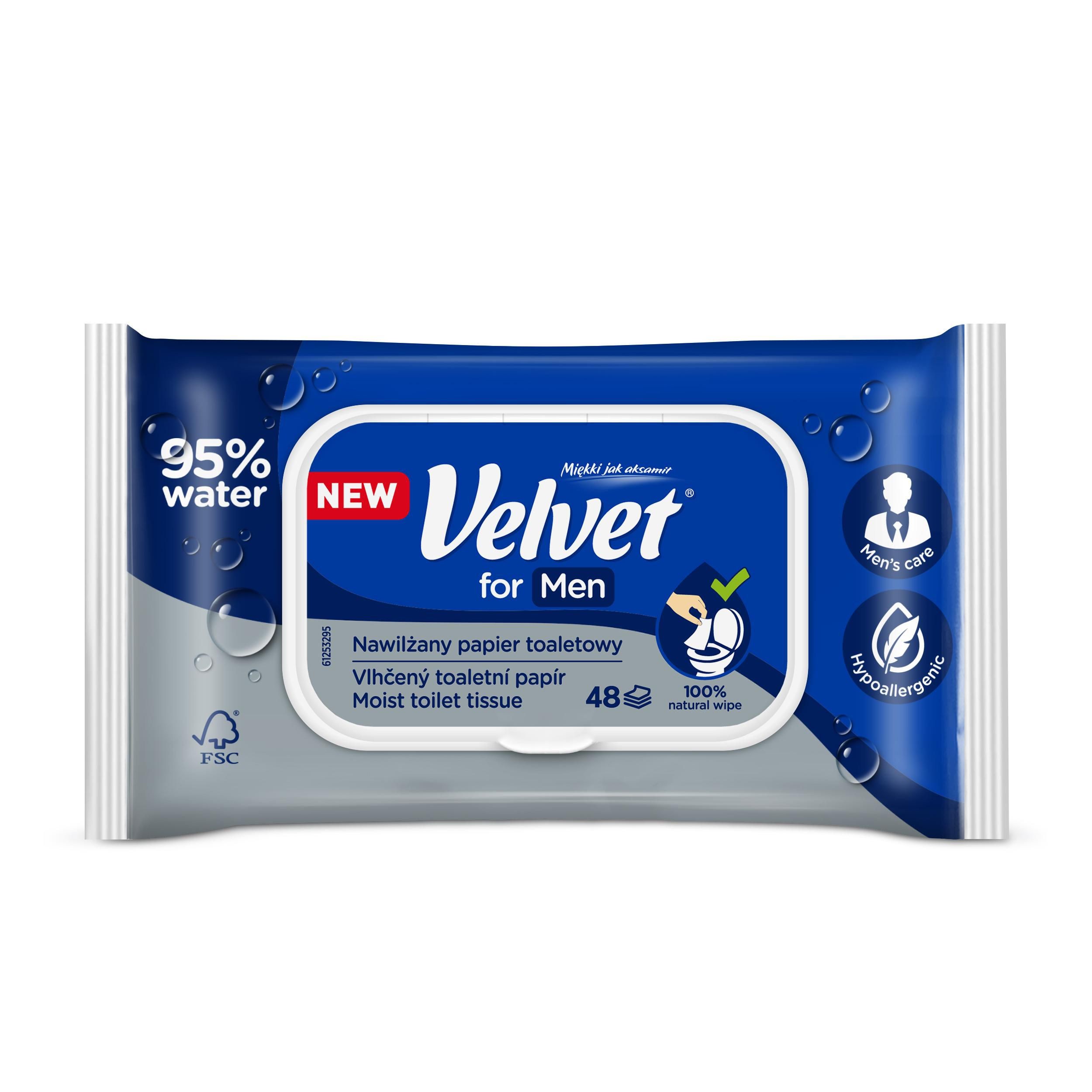 Drogerie a kosmetika - Velvet Vlhčený toaletní papír for MEN 48 ks