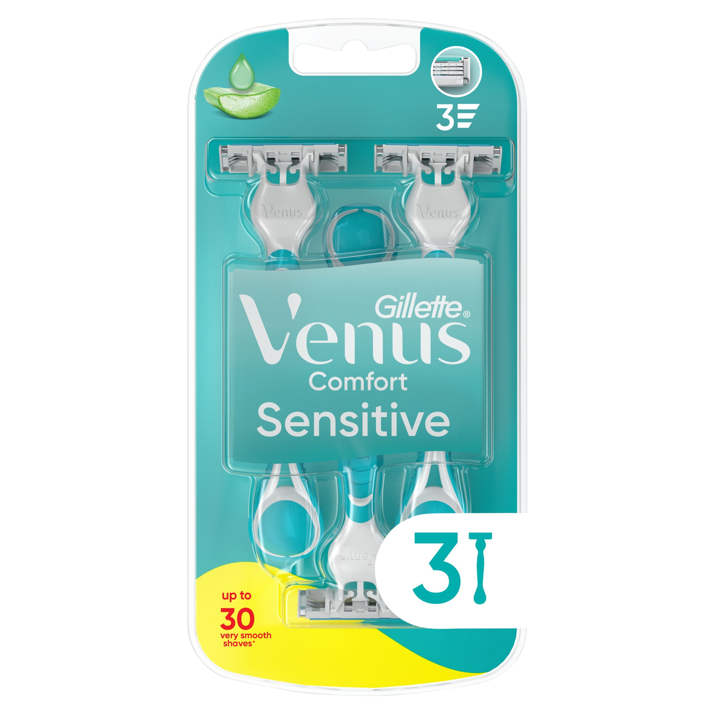 Drogerie a kosmetika - Venus 3 Sensitive Dámská pohotová holítka 3 ks
