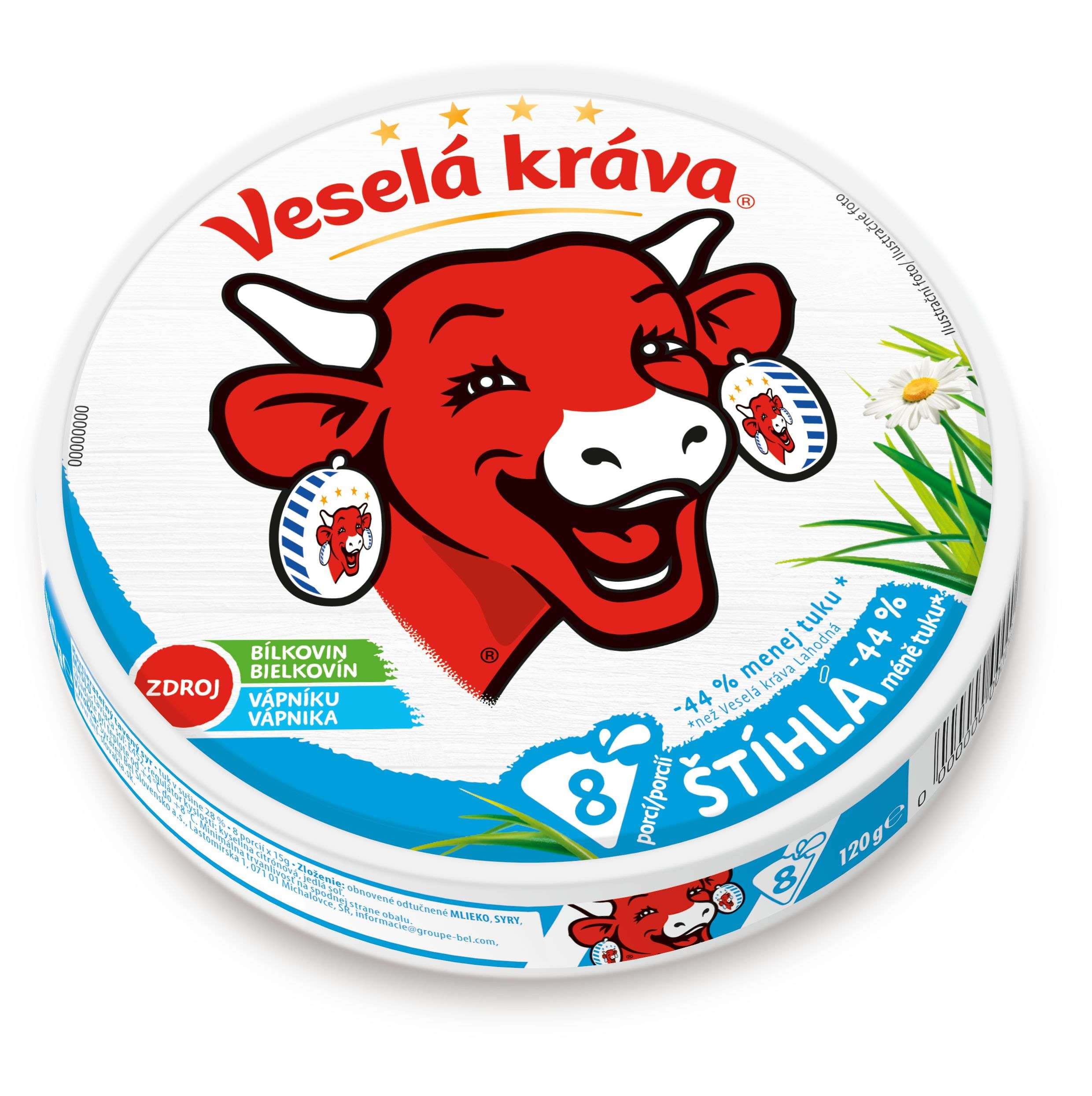 Mléčné a chlazené - Veselá Kráva Štíhlá a ve formě tavený sýr 8 porcí 140 g