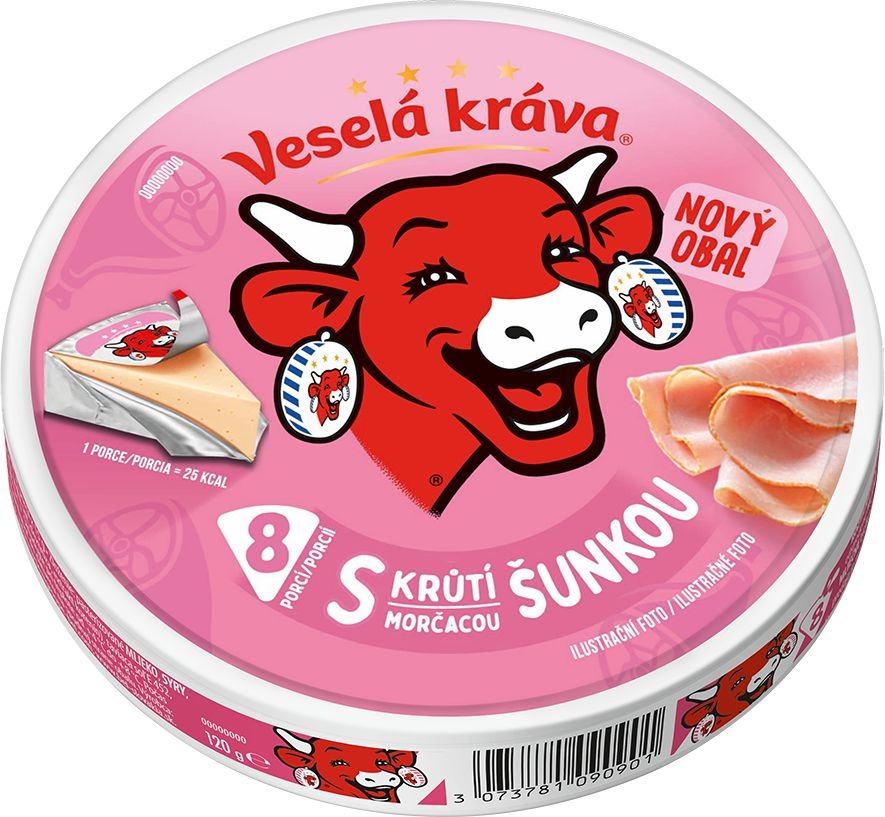 Mléčné a chlazené - Veselá Kráva Tavený sýr šunka 8ks 120 g